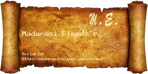 Madarasi Elemér névjegykártya