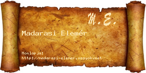 Madarasi Elemér névjegykártya