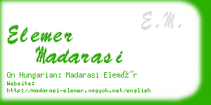 elemer madarasi business card